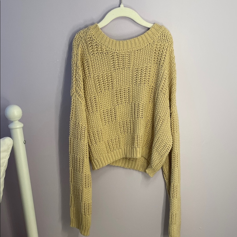 Girls Tan Knit Sweater (Size S)